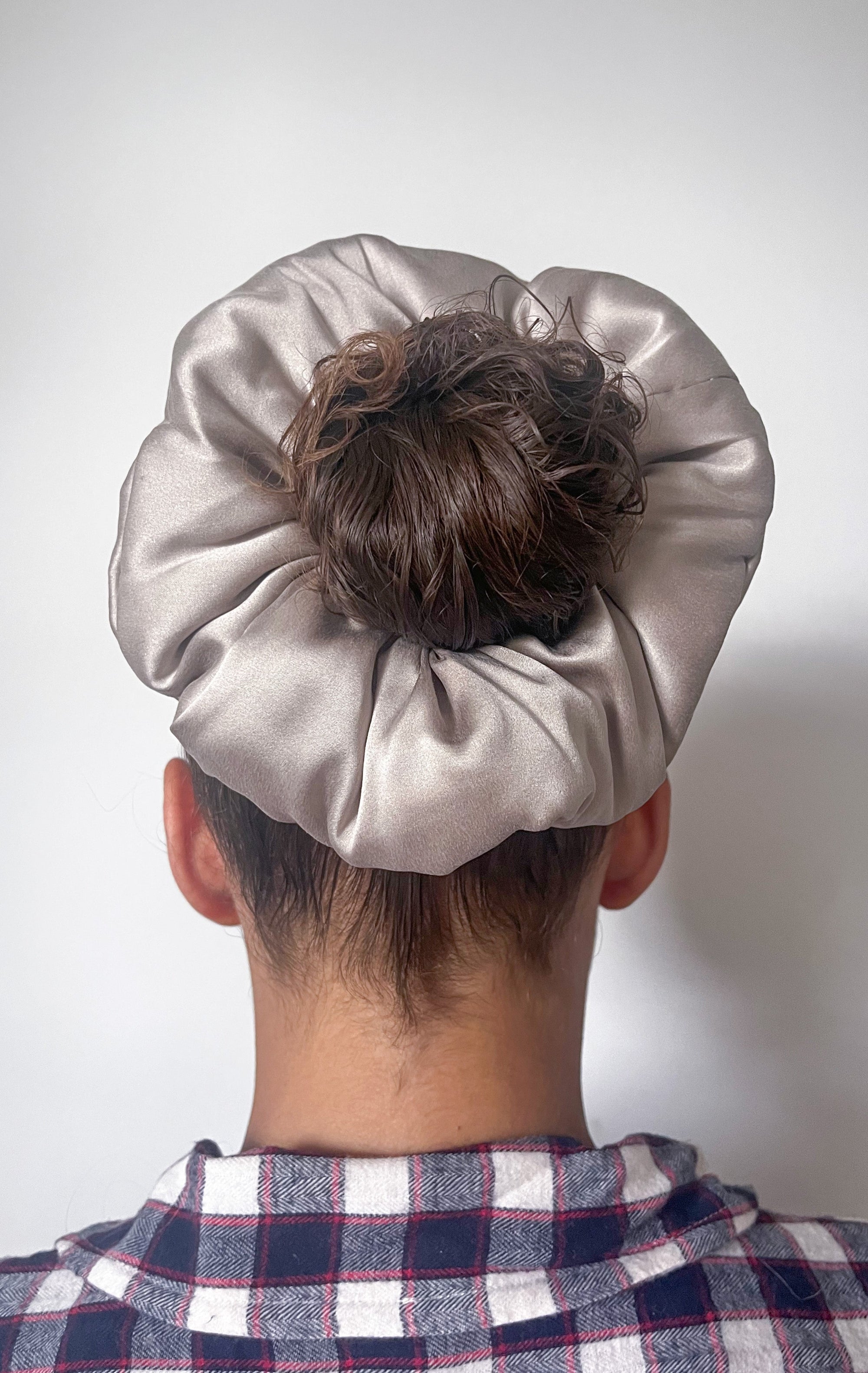 Antique Gold Oversized Organic Stretch Silk Scrunchie