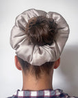 Antique Gold Oversized Organic Stretch Silk Scrunchie