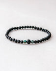 Lava Stone Bracelet with Onyx and Turquoise