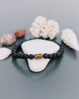 Lava Stone and Tiger Eye Bracelet for Men