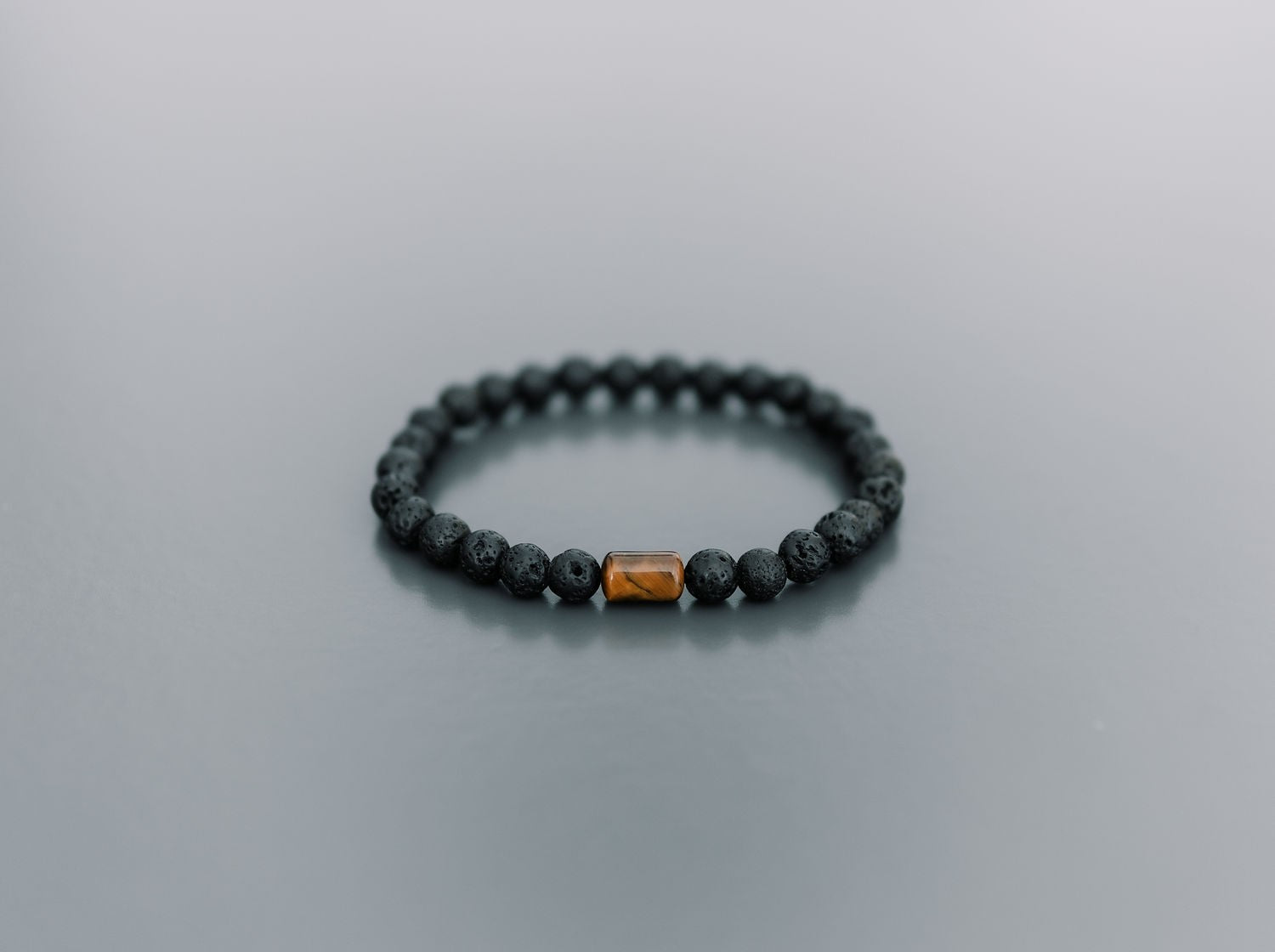 Lava Stone and Tiger Eye Bracelet for Men