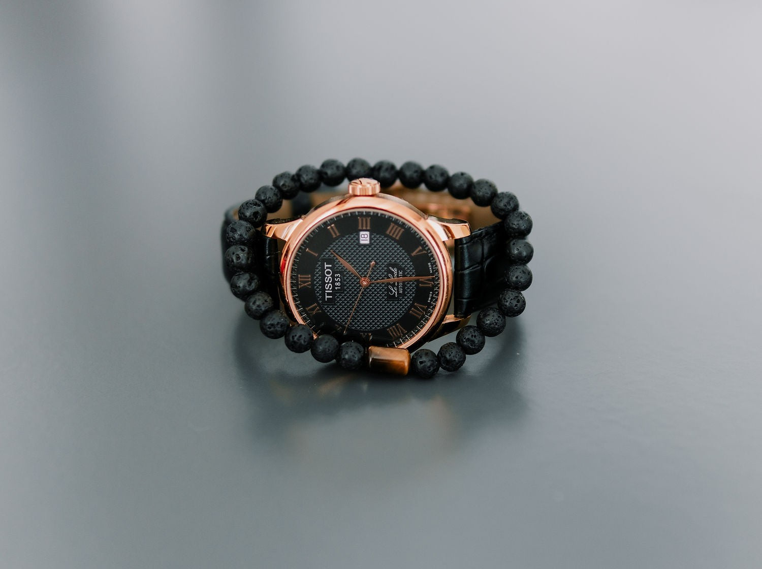 Lava Stone and Tiger Eye Bracelet for Men