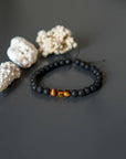 Lava Stone Bracelet with Amber and Tiger Eye