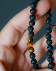 Lava Stone Bracelet with Amber and Tiger Eye