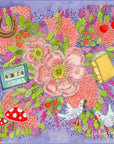 Lavender Floral Silk Scarf