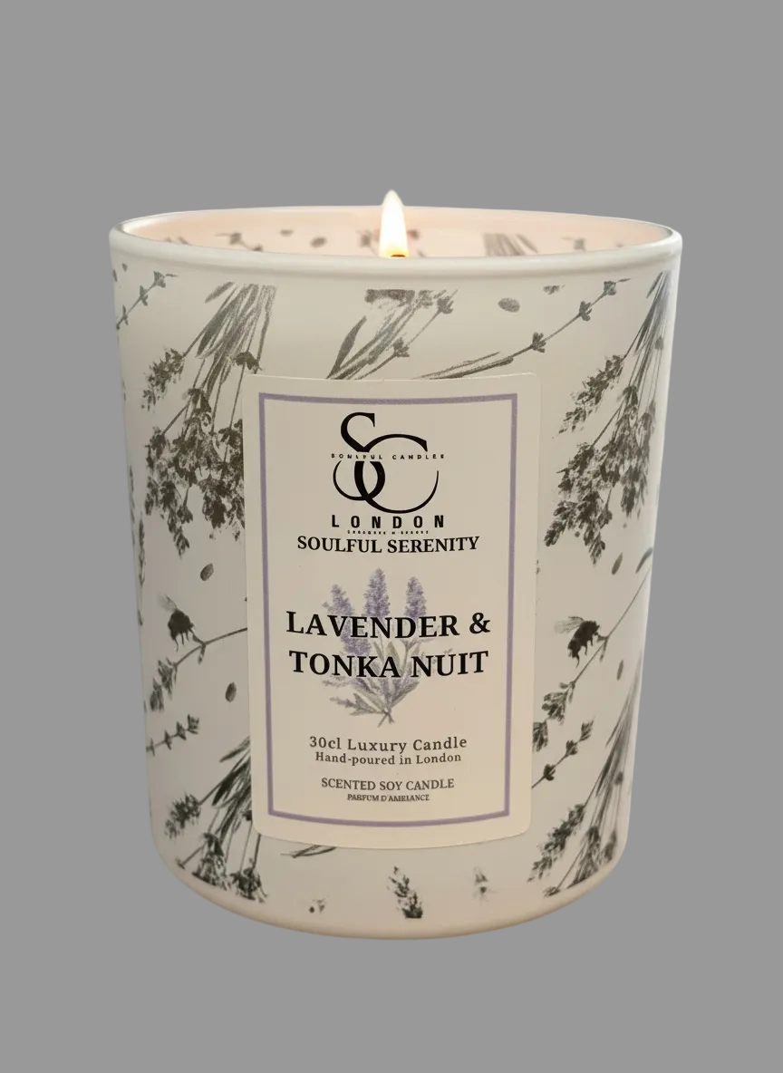 Lavender &amp; Tonka – Luxury Soy Candle (30cl)