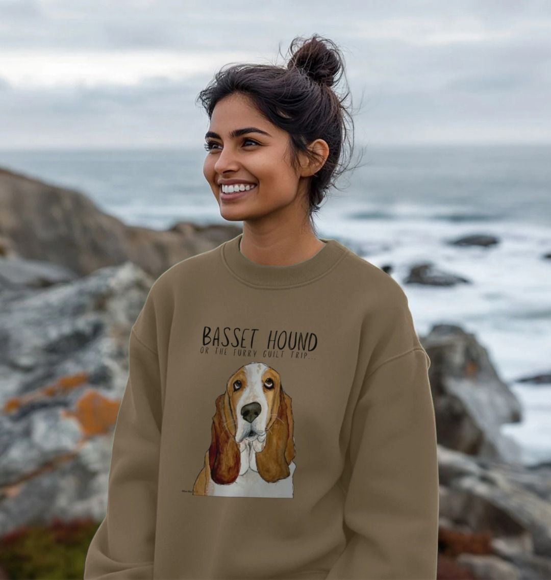 Basset Hound Women’s Oversized Sweatshirt: Cozy, Stylish &amp; Full of Guilt!