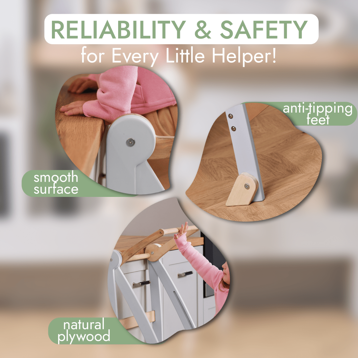 Learning Tower: Foldable Step Stool for Toddlers - Gray-4