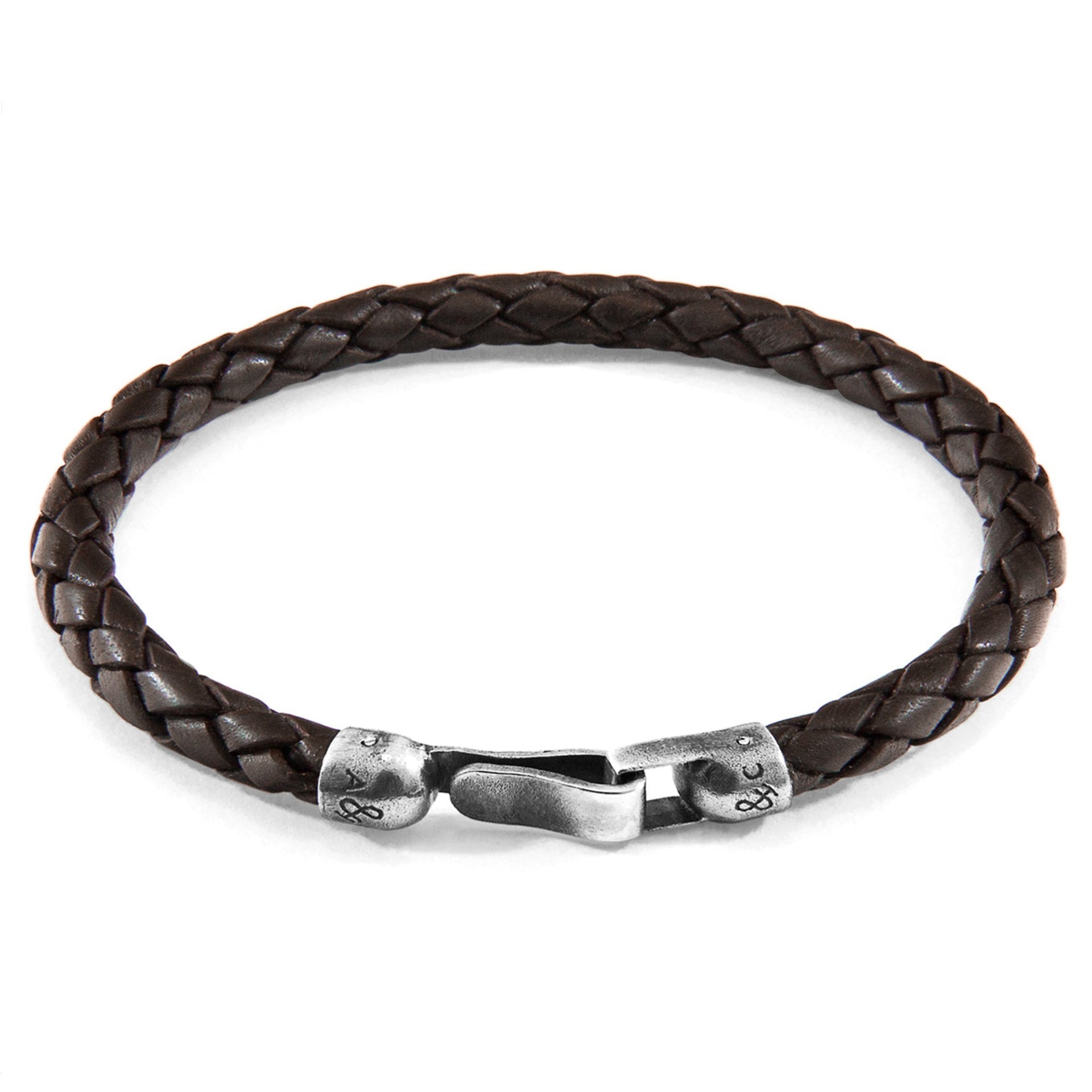 Discover Elegance with the Silver and Braided Leather Bracelet by ANCHOR & CREW at www.brixbailey.com