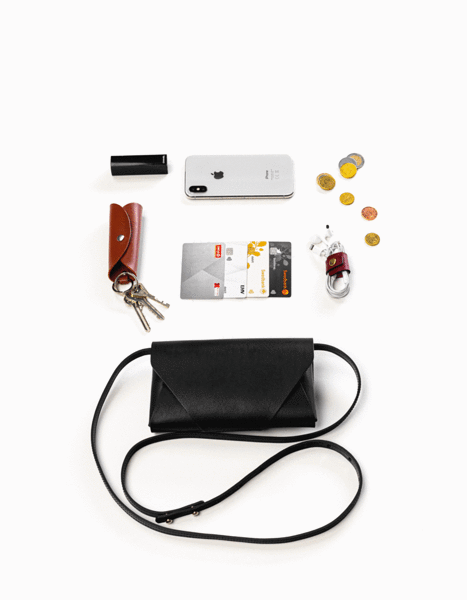 Versatile Leather Clutch Wallet with Adjustable Strap