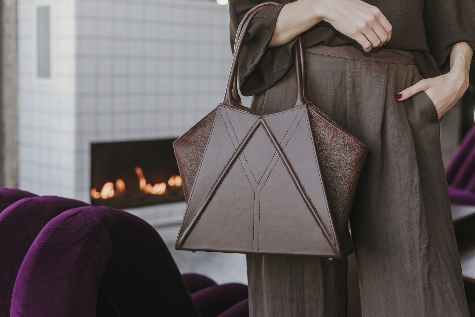 Handmade Leather Shoulder Tote Bag