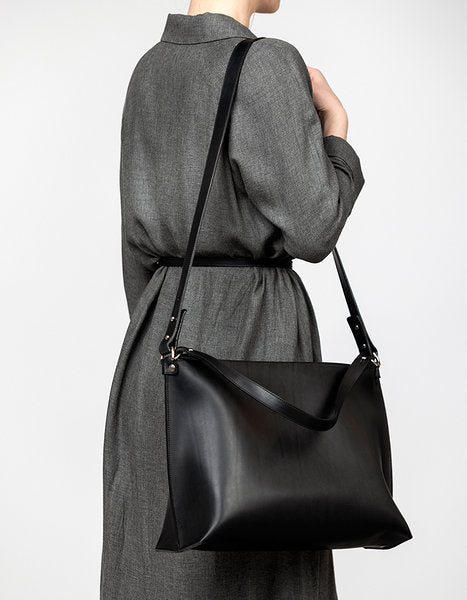 Sustainable Leather Shoulder Bag - Adjustable Strap