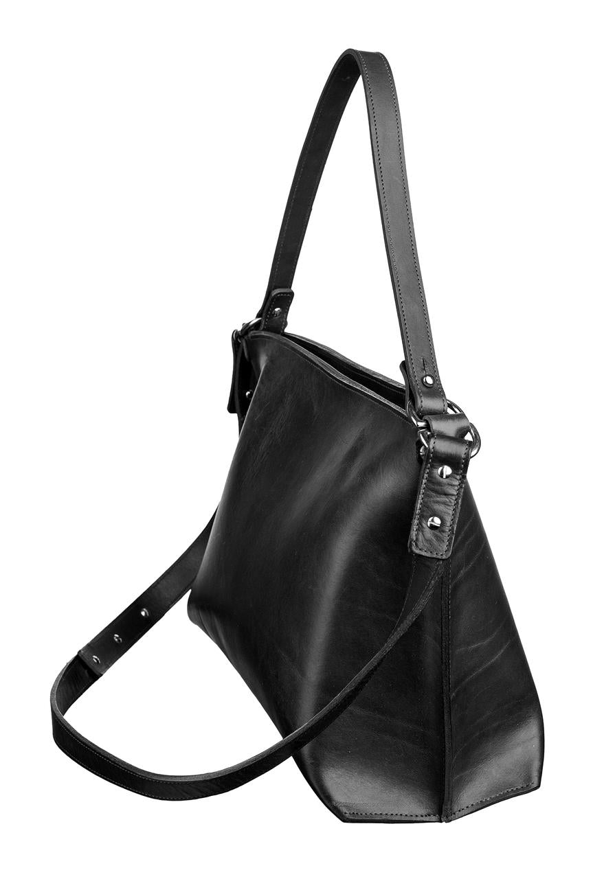 Sustainable Leather Shoulder Bag - Adjustable Strap