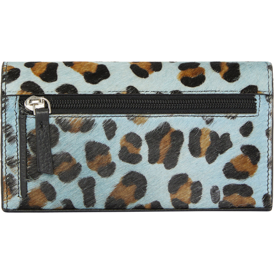 Blue Animal Print Leather Multi Section Purse Brix and Bailey