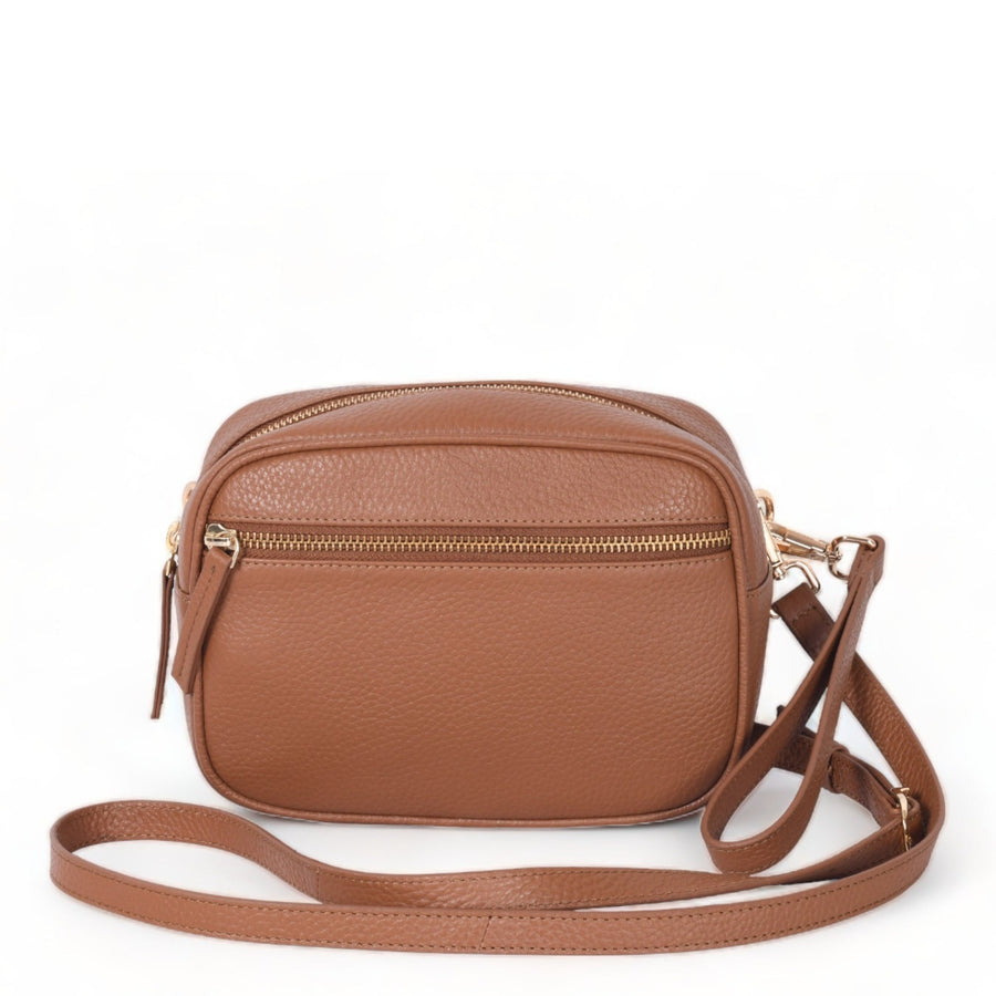 Camel Convertible Leather Cross Body Camera Bag Brix and Bailey Ethical Bag Brand