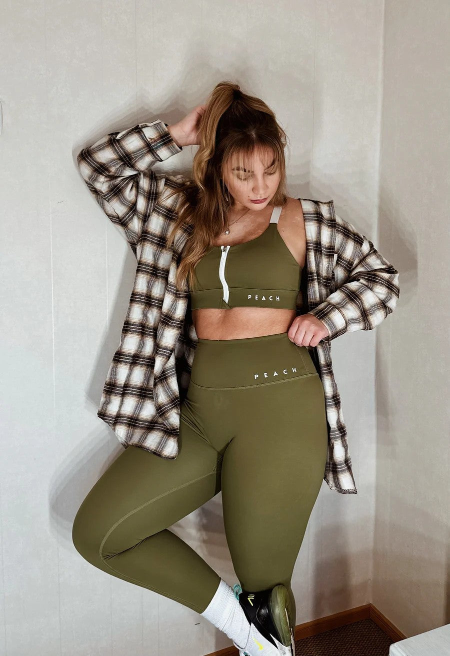 Olive Green High Waisted Leggings
