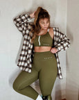 Olive Green High Waisted Leggings