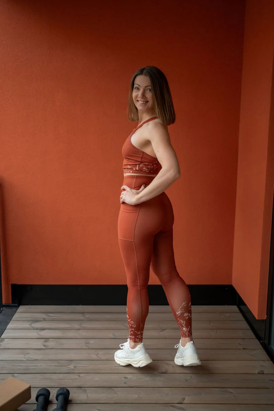 Leggings &#39;Wildflowers&#39; Brown