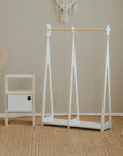 Montessori Wardrobe with Storage – White