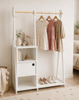 Montessori Wardrobe with Storage – White