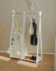 Montessori Wardrobe with Storage – White