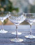 Crystal Champagne Saucers with Lens Design
