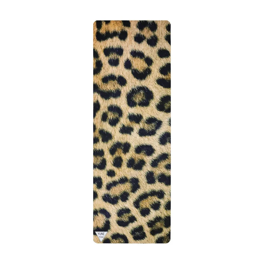 Foldable Leopard Suede Yoga Mat – 2mm Lightweight, Non-Slip Travel Mat by Yune Yoga-1