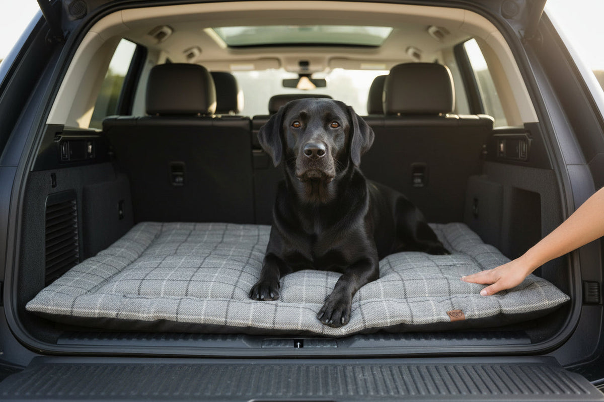 Foldable Dog Travel Mat | Handmade Cushioned Pet Mat | Portable Dog Bed UK | Machine Washable Dog Mat