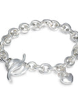 Lifetime Silver Heart Charm Bracelet
