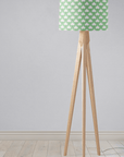 Light Green and White Drum Lampshade, Victorian Tiles Design Shade for Table, Floor or Ceiling Pendant Light