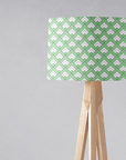 Light Green and White Drum Lampshade, Victorian Tiles Design Shade for Table, Floor or Ceiling Pendant Light