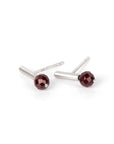 Small Light it Up Studs – Silver & Garnet Earrings by MyaMoon at www.brixbailey.com
