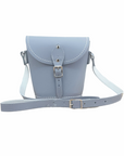 Handmade Leather Barrel Bag - Lilac Grey
