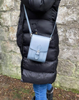 Handmade Leather Festival Phone Bag - Lilac Grey