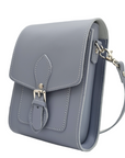 Handmade Leather Festival Phone Bag - Lilac Grey