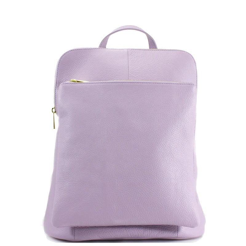 Lilac Pebbled Leather Backpack – Versatile & Stylish by Sostter at brixbailey.com