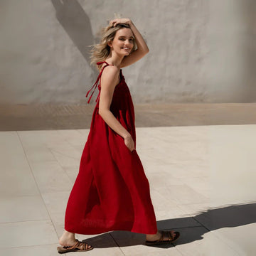 Linen Ballade Dress - Lava Falls