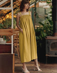 Linen Ballade Dress in Lemon Curry
