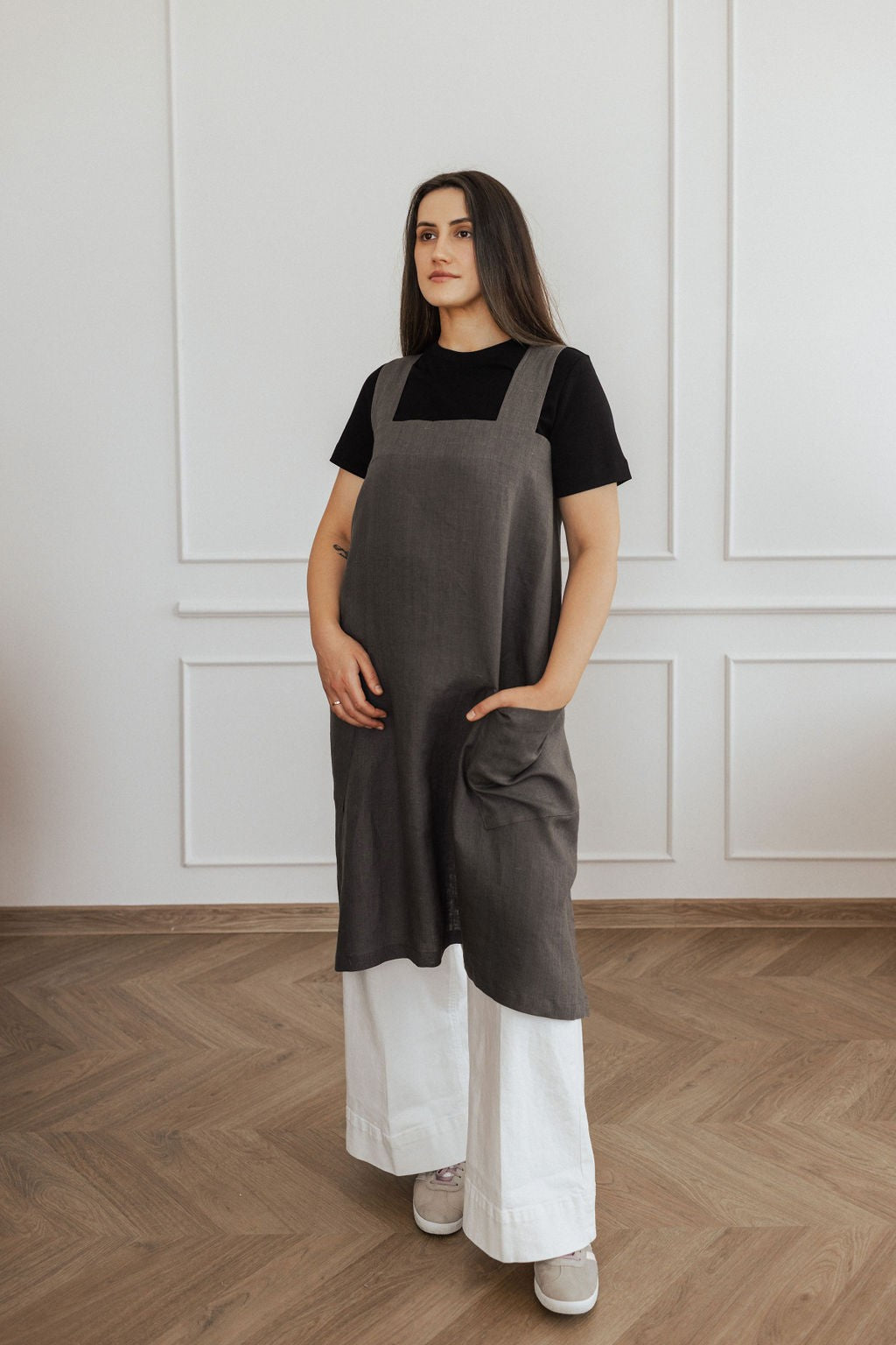 Linen Cross Back Apron