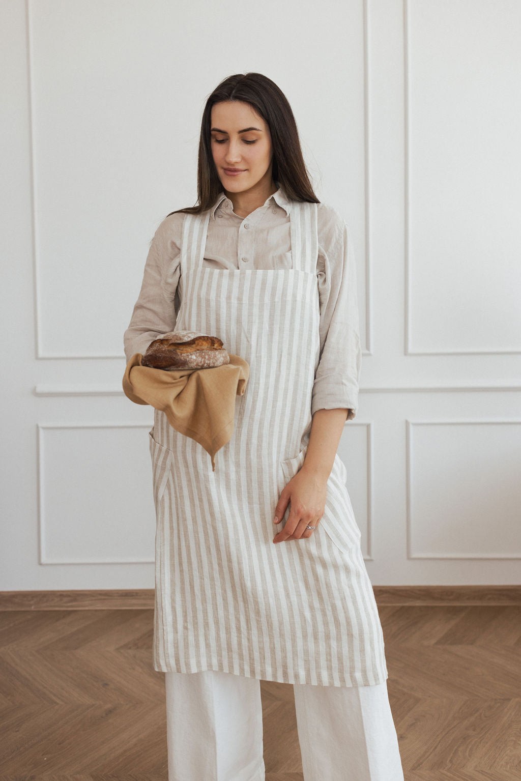 Linen Cross Back Apron