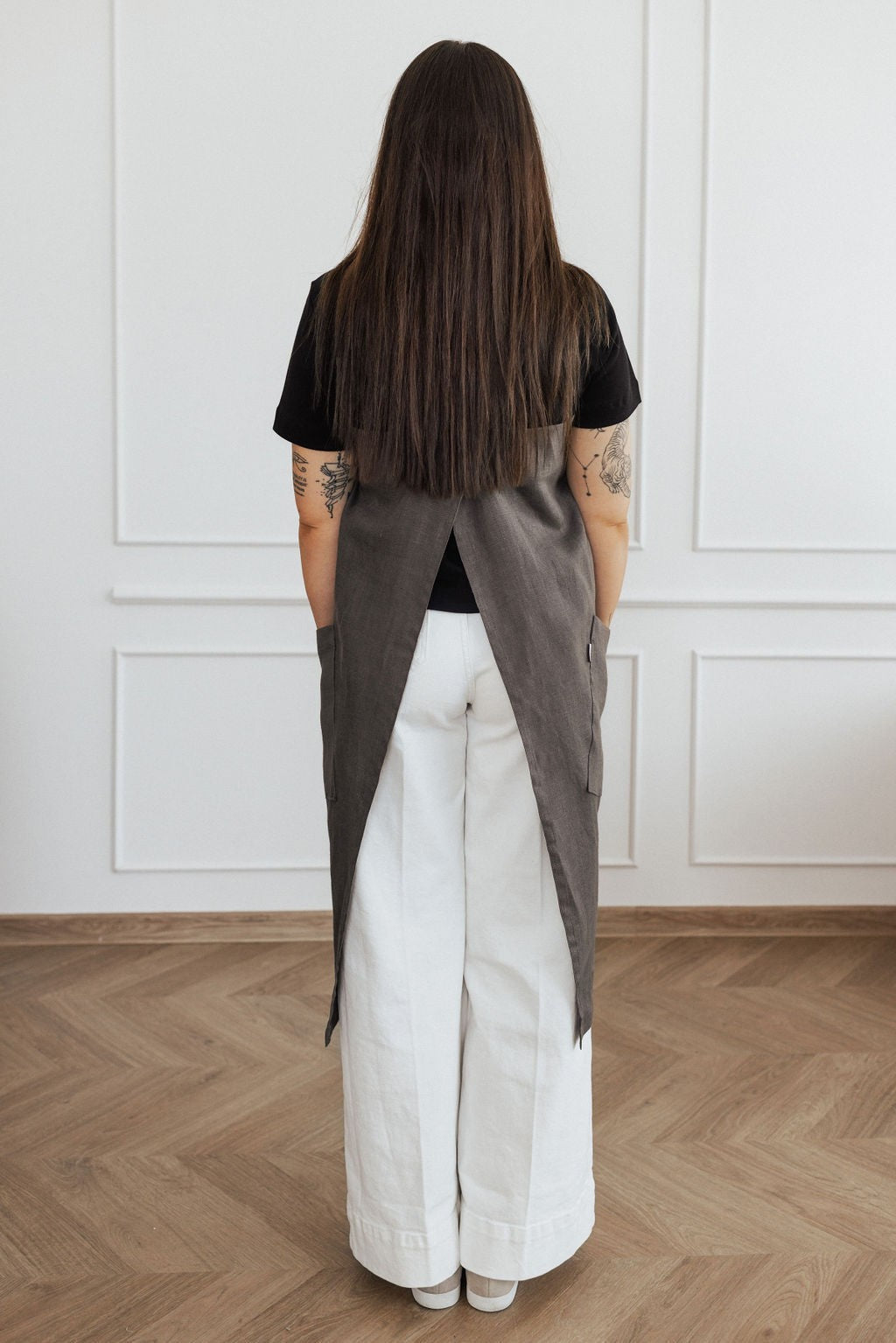 Linen Cross Back Apron