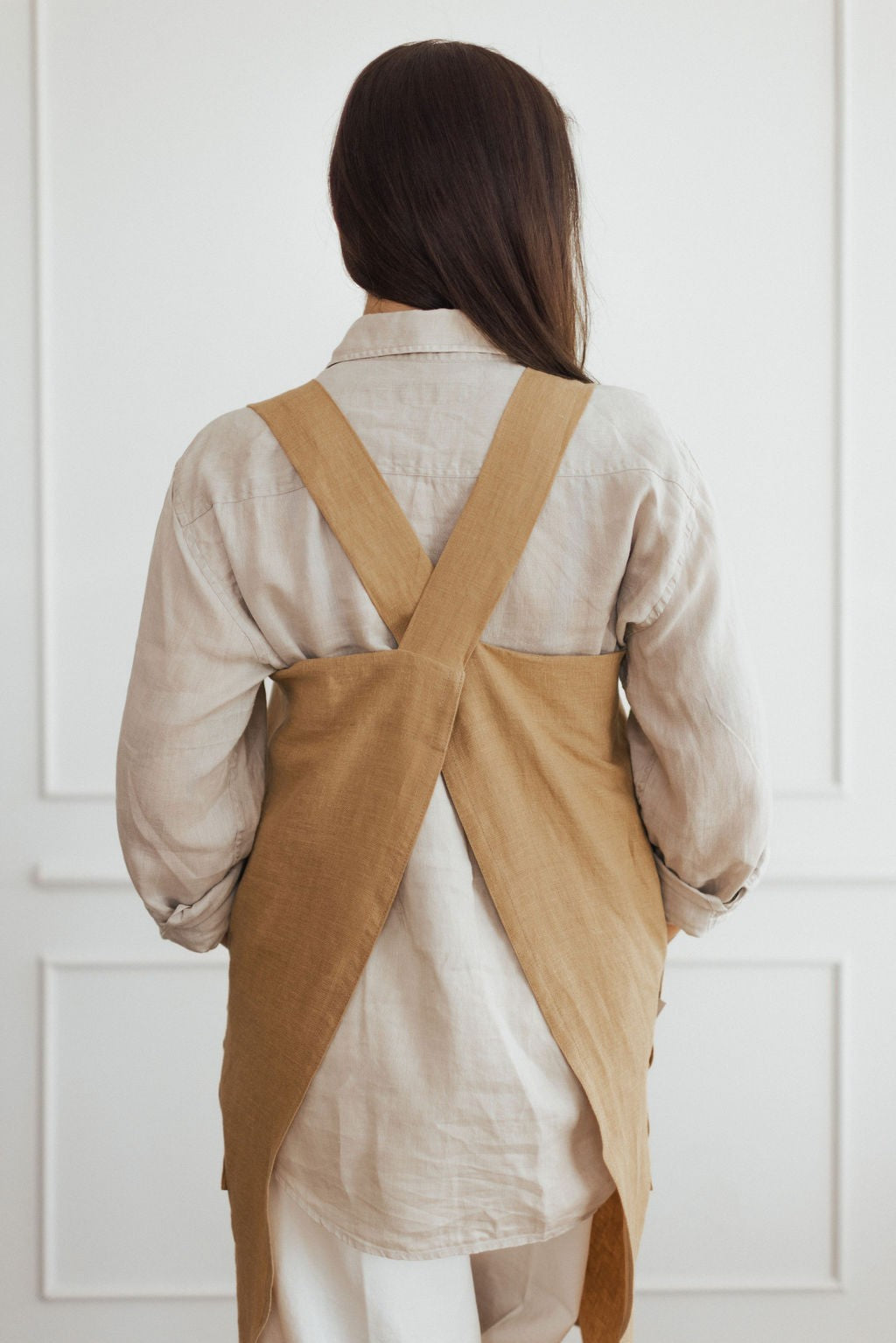 Linen Cross Back Apron