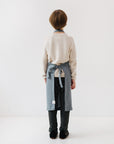 Soft Blue Fog Linen Apron for Young Cooks