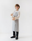 Light Grey Linen Apron for Children