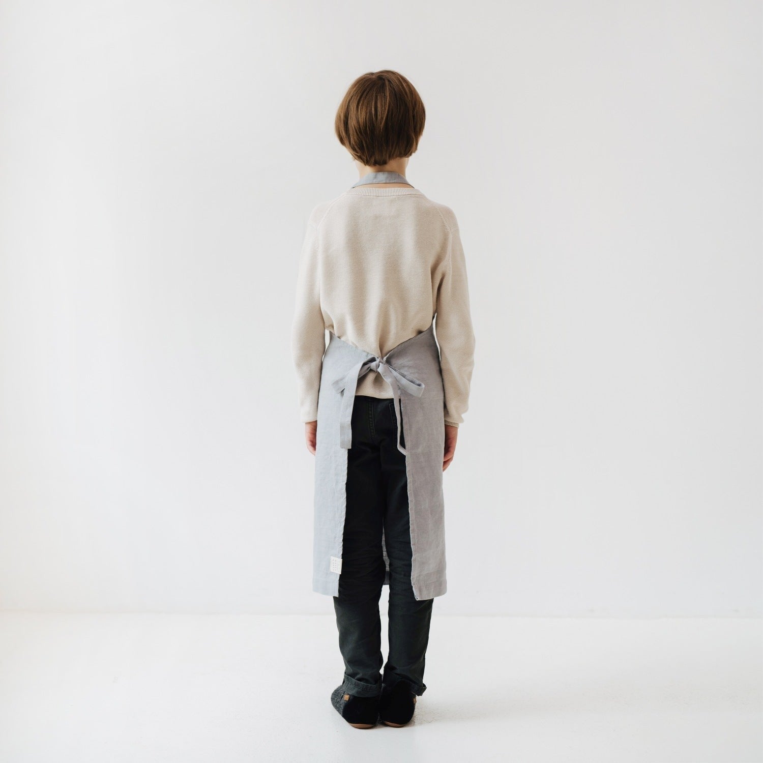 Light Grey Linen Apron for Children