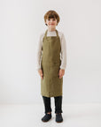 Olive Linen Apron for Children