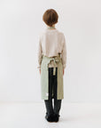 Kids Sage Green Linen Apron for Messy Moments
