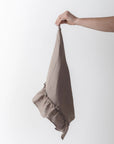 Linen Kitchen Towel with Ruffle Detail