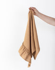 Linen Kitchen Towel with Ruffle Detail