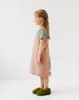 Kids Linen Pinafore Apron in Cafe Creme